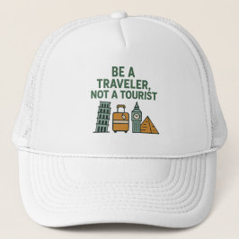 Boné Be a Traveler, Not a Tourist – Wanderlust-Inspired