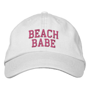 Boné Beach Babe Girls Cita Typografia Bordados Rosa