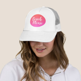 Boné Beach, por favor, Orange Hot Pink Ombre