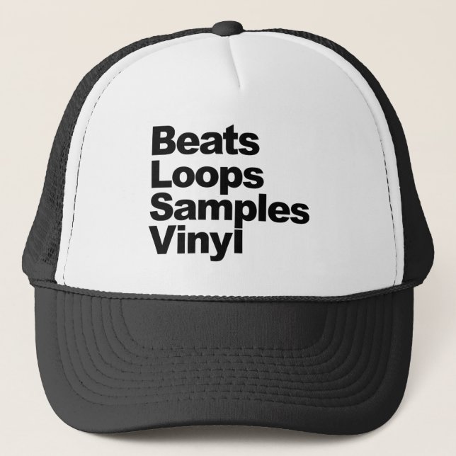 Boné Beats Loops Amostras de Vinyl Trucker Hat (Frente)