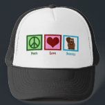 Boné Beavers do Amor pela Paz<br><div class="desc">Um sinal de paz, coração, e um castor bonitinho em um presente bonito de Beavers do Amor pela Paz.</div>