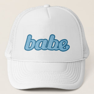 Boné "bebê" denim chapéu azul e branco
