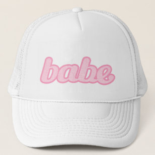 Boné "bebê" denim rosa pálido e chapéu branco