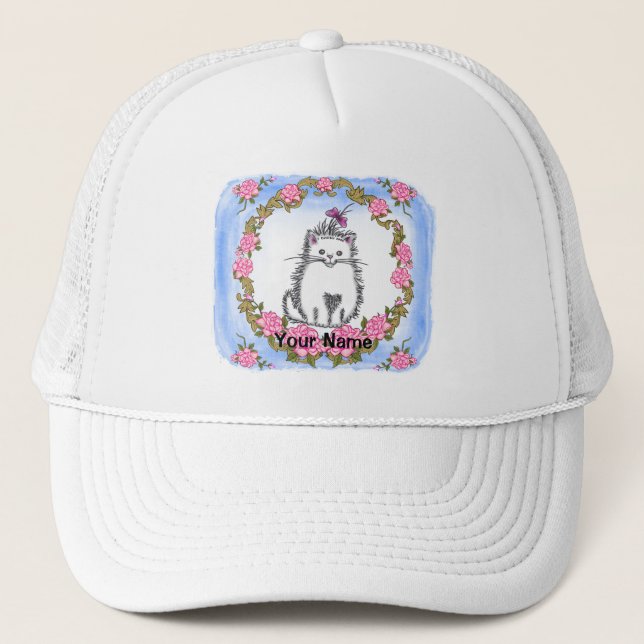 Boné Bebê Kitten Nome personalizado Hat (Frente)