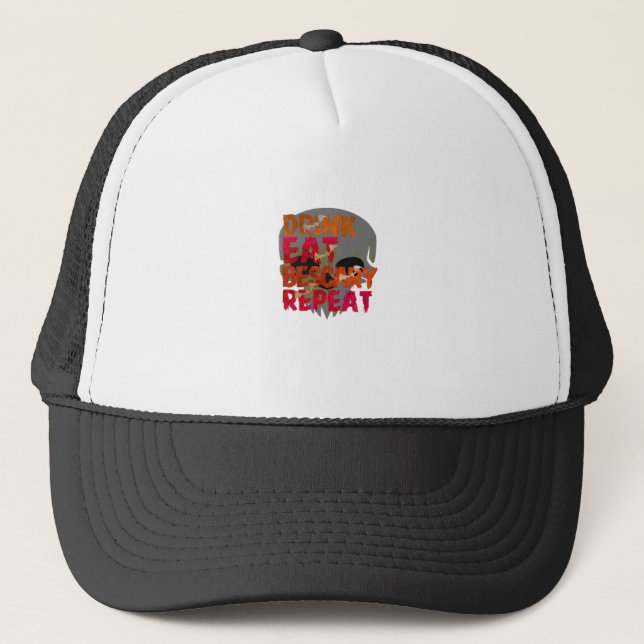 Boné Bebida Divertida Coma Seja Assustador Design Criat (Frente)