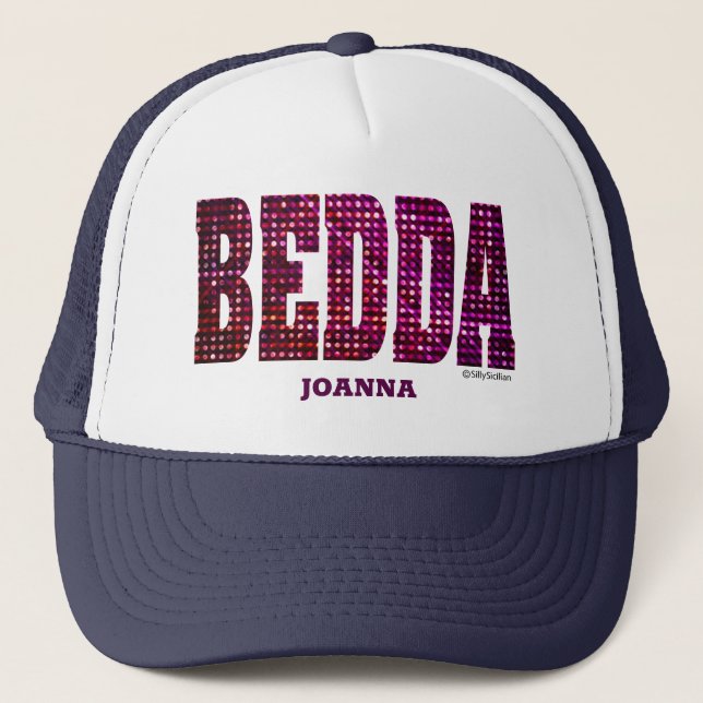 Boné Bedda Personalizado Faux Bling Trucker Hat (Frente)