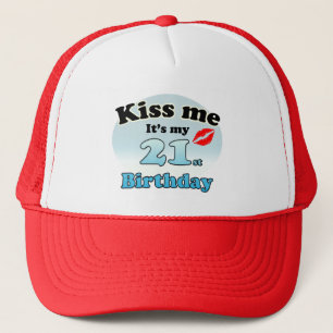 Boné Beije-me, é o meu aniversário de 21 anos