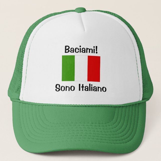 Boné Beije-me! Eu sou italiano (Frente)