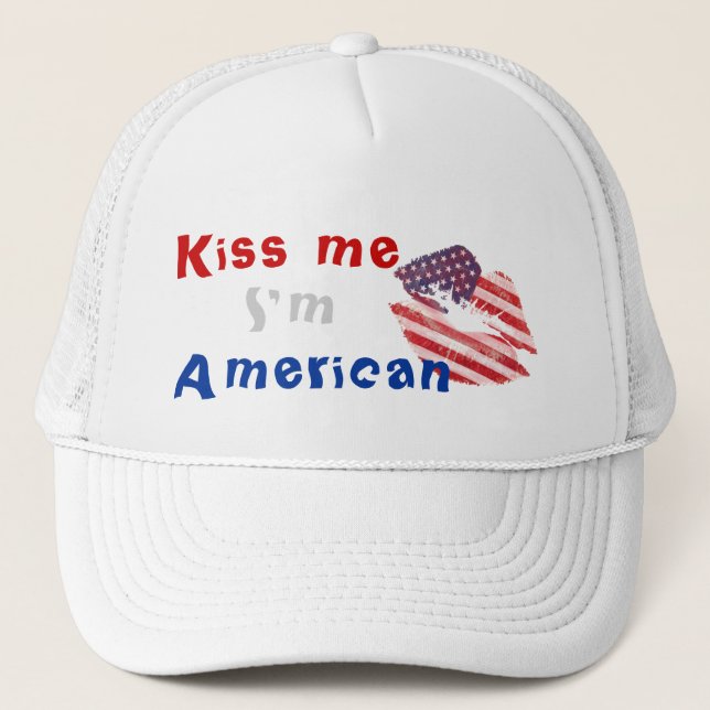 Boné Beije-me que eu sou americano (Frente)