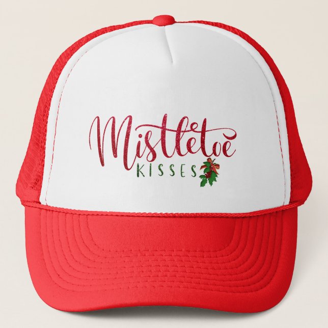 Boné Beijo Livre com Design gráfico Mistletoe Kisses (Frente)