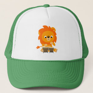 Boné Bela Caricatura Leão Pagando Bongos Trucker Hat