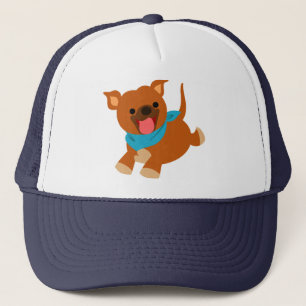 Boné Bela e Feliz Cartoon Staffie Hat