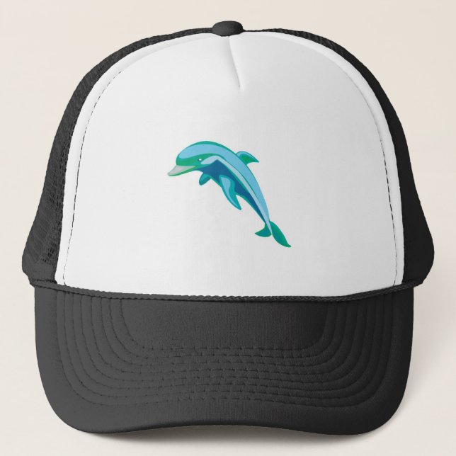 Boné belo golfinho azul e verde (Frente)