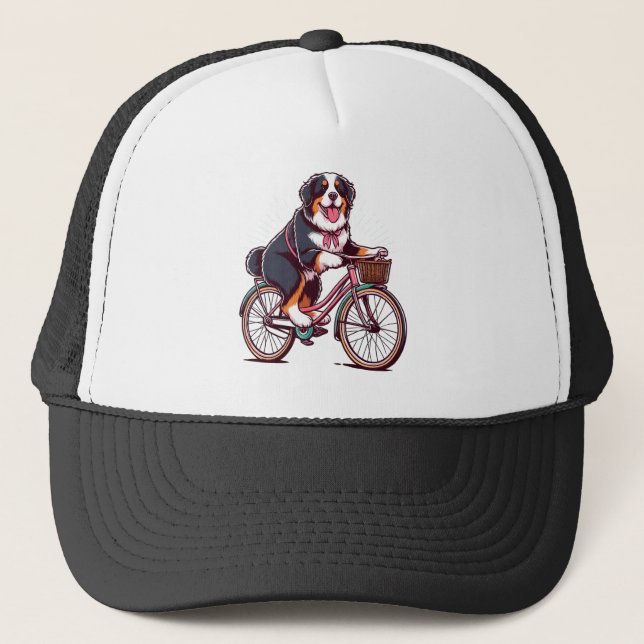 Boné Bernese Dog Biker, aventura da bicicleta do cruzad (Frente)