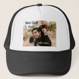 Boné Best dad ever father's dad gift photo name simple