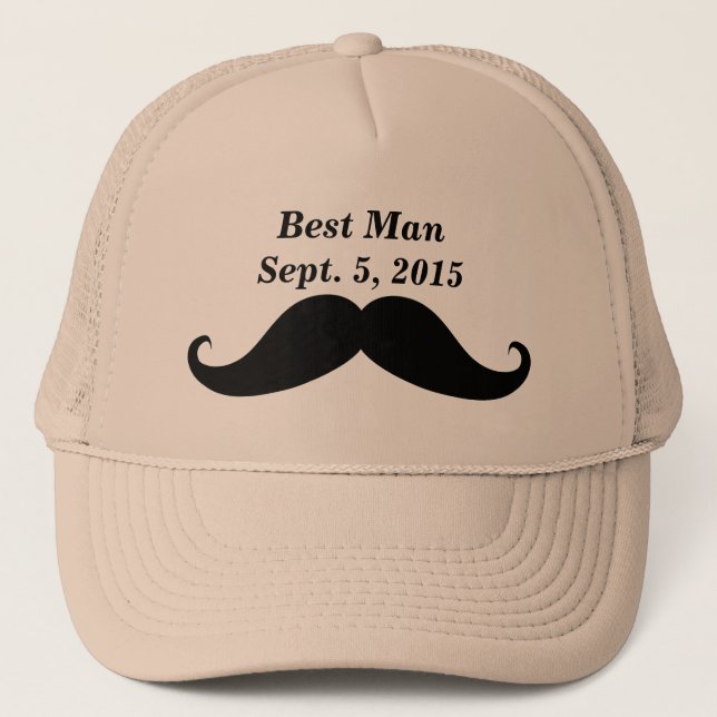 Boné Best Man Mustache Truckers Hat (Frente)