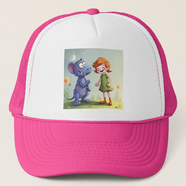 Boné Beste Freunde Ein Mädchen und ihr lustiger Monster (Frente)