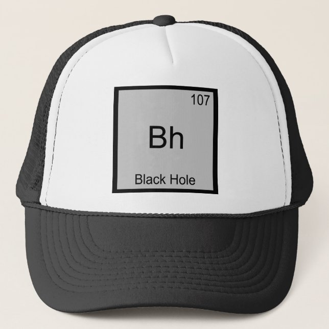 Boné Bh - Buraco Negro Camiseta Símbolo Elemento Químic (Frente)