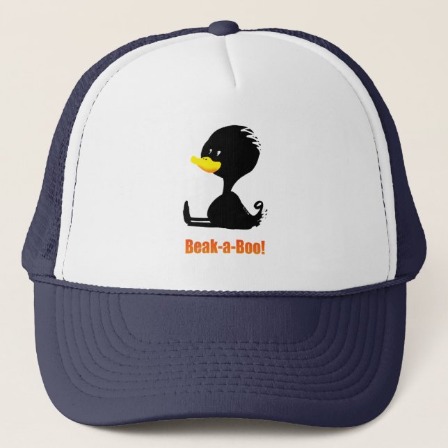 Boné Bico-a-Bó! Pato de Desenho Animado Fofo com Trocad (Frente)