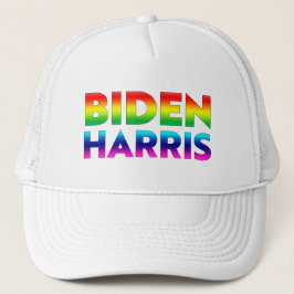 Boné Biden Harris arco-íris colorido