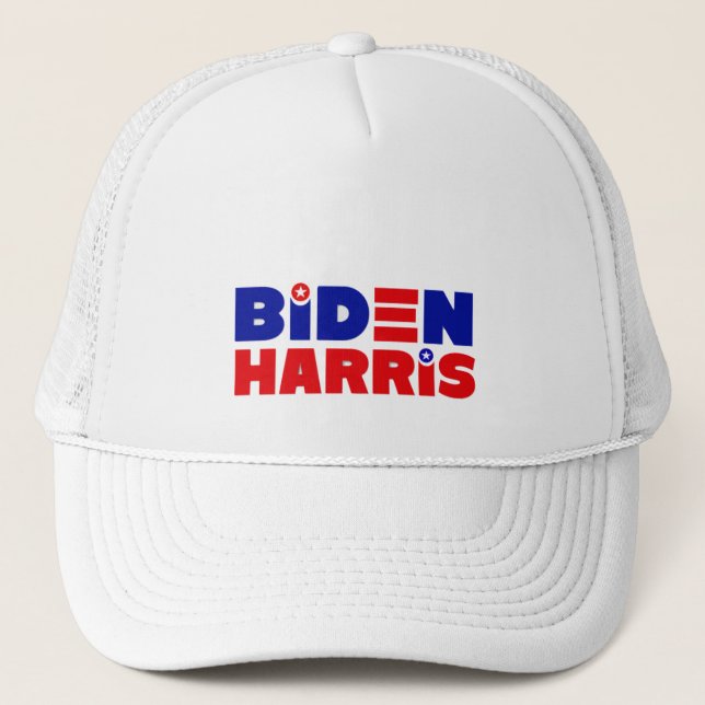 Boné BIDEN / HARRIS Trucker Hat - BRANCO (Frente)