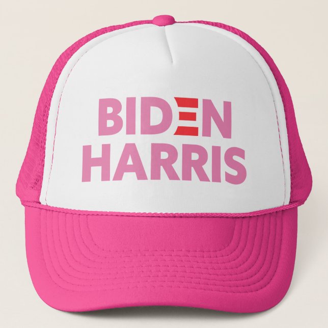 Boné Biden / Harris Vermelho Rosa Branco (Frente)