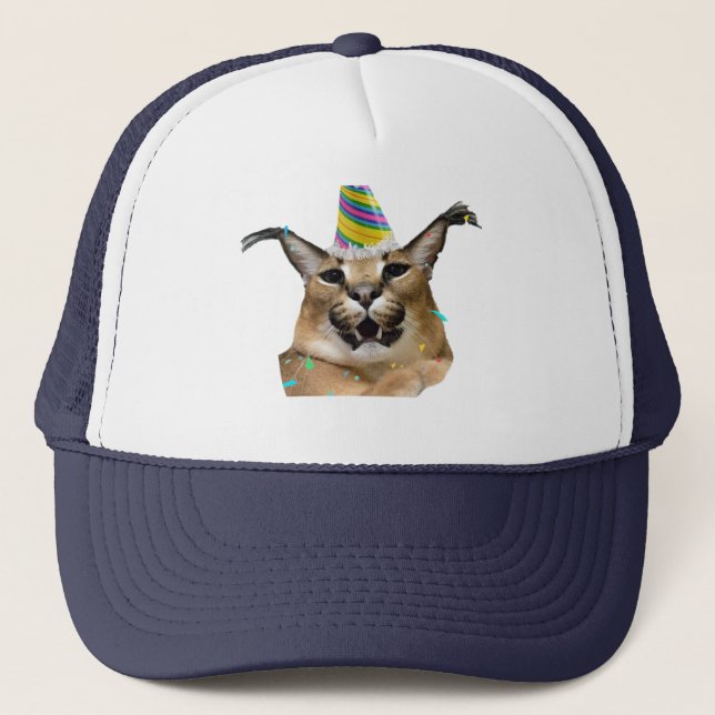 Boné Big Floppa Birthday Funny Meme for Meme Lovers Hat (Frente)