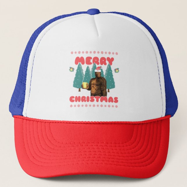 Boné Bigfoot Engraçado - Feliz Natal (Frente)