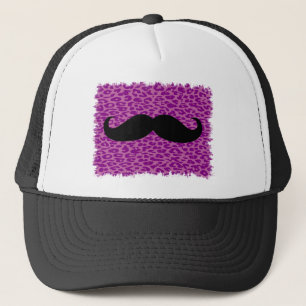 Boné Bigode engraçado no impressão do leopardo