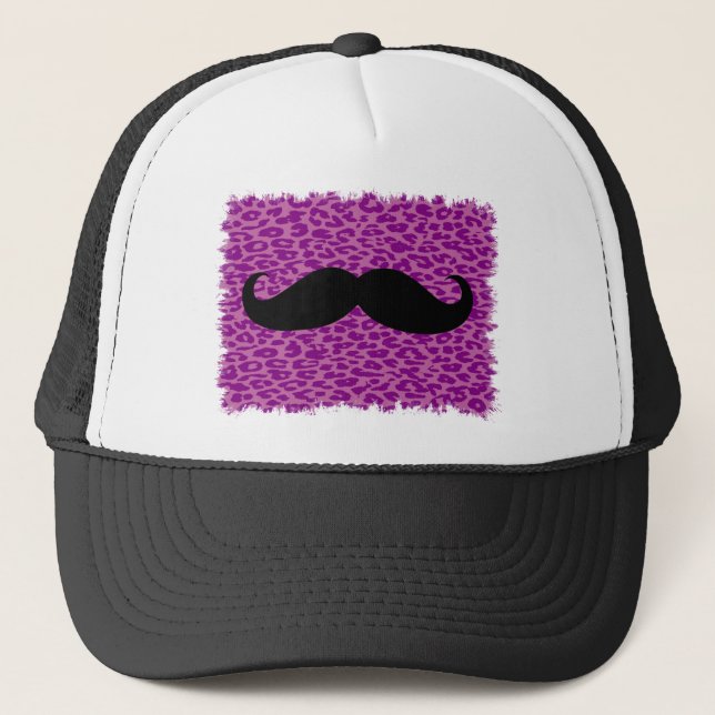 Boné Bigode engraçado no impressão do leopardo (Frente)