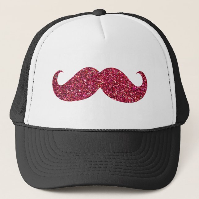 Boné Bigode Glitter Vermelho (Frente)