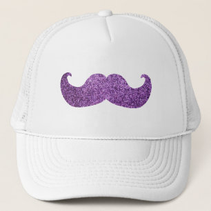 Boné Bigode roxo de Bling (gráfico do brilho do falso)