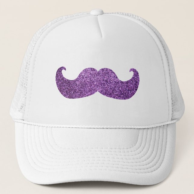 Boné Bigode roxo de Bling (gráfico do brilho do falso) (Frente)