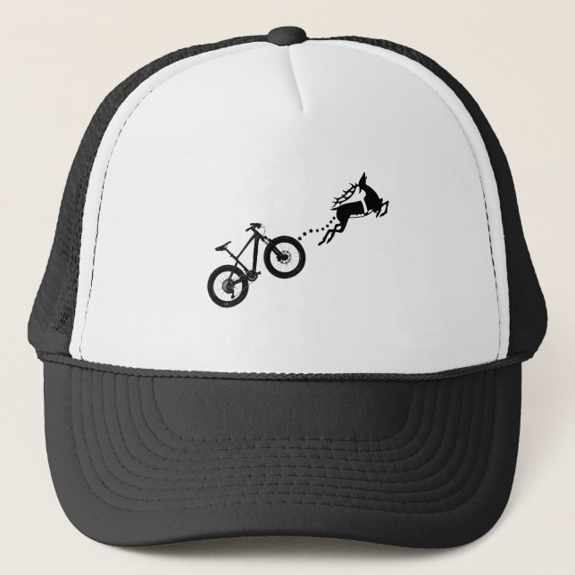 Boné Biker de bicicleta de montanha com chifre de rena  (Frente)