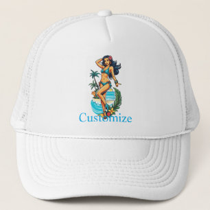 Boné Bikini Beach Girl Thunder_Cove, Cuja Cabeça Negra