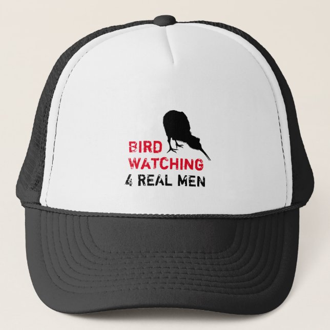 Boné Bird Assistindo 4 homens reais - Trucker Hat /Kiwi (Frente)