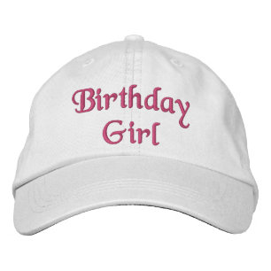 Boné Birthday Girl cita tipografia com celebrações co