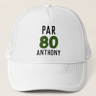 Boné Birthday Golfer Engraçado 80 feliz Pai Par
