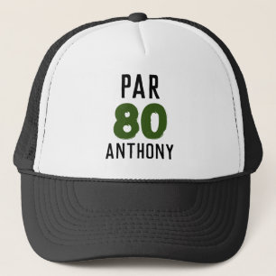 Boné Birthday Golfer Engraçado 80 feliz Pai Par
