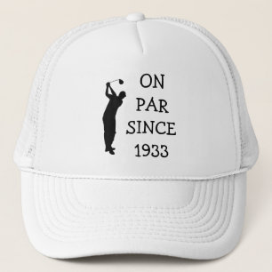 Boné Birthday Golfer Engraçado 90 feliz Pai Par