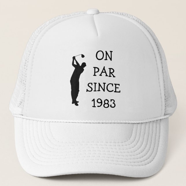 Boné Birthday Golfer Funny 40th feliz Pai Par (Frente)