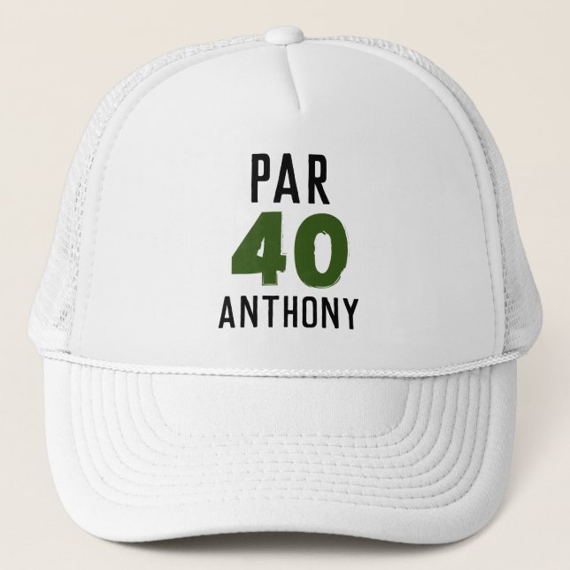 Boné Birthday Golfer Funny 40th feliz Pai Par (Frente)