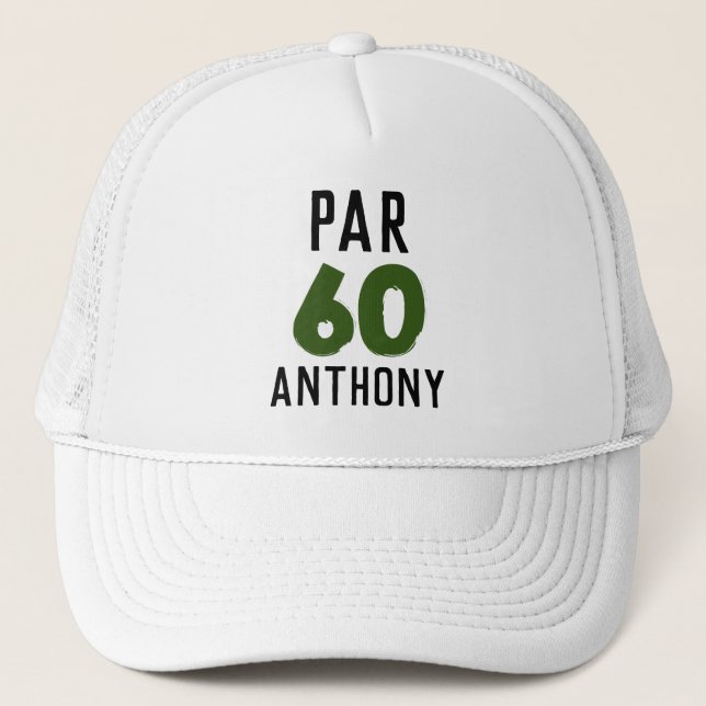 Boné Birthday Golfer Funny 60th feliz Pai Par (Frente)