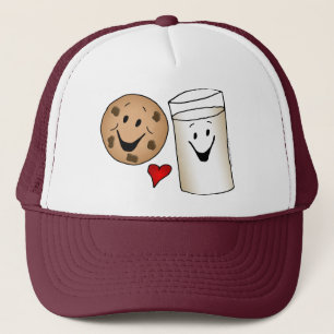Boné Biscoitos Legais e Amigos de Leite Desenho Animado
