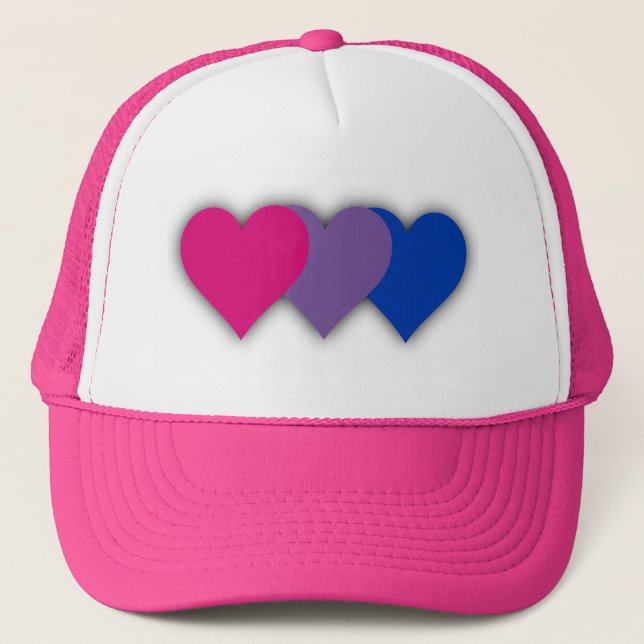 Boné Bisexuality pride hearts Trucker Hat (Frente)