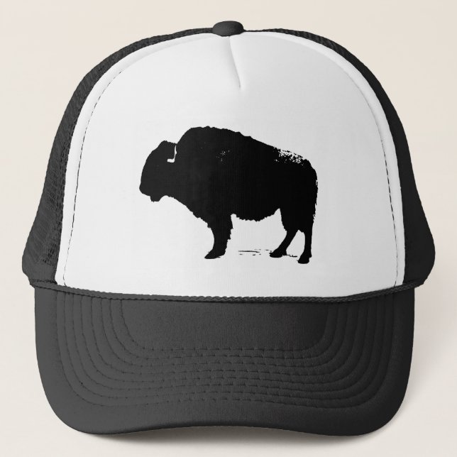 Boné Bison de Búfalo de Pop Preto e Branco (Frente)