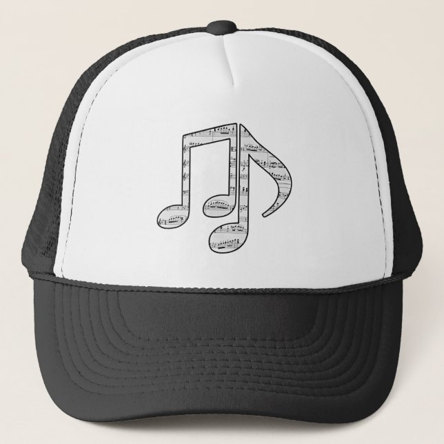 Boné Black and White Music Notes Hat (Frente)