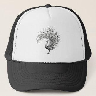 Boné Black and White Peacock Hat