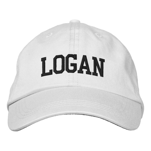 Boné Black Athletic Block Monogram Custom Name (Frente)