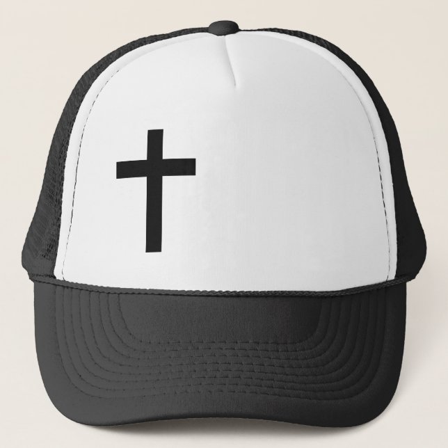 Boné Black Cross Side of Hat Christian Trucker Hat (Frente)